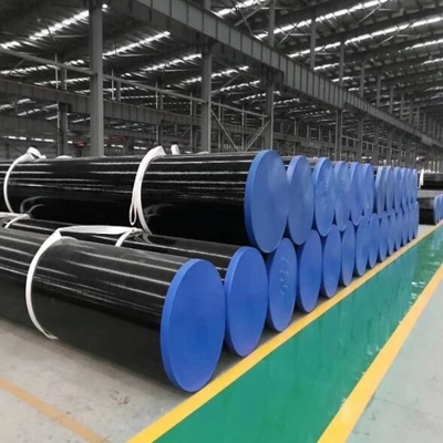 Tubería de acero soldada con autógena LSAW laminada en caliente de la aleación del negro de carbono DN15 Sch40 Q235B Q355b